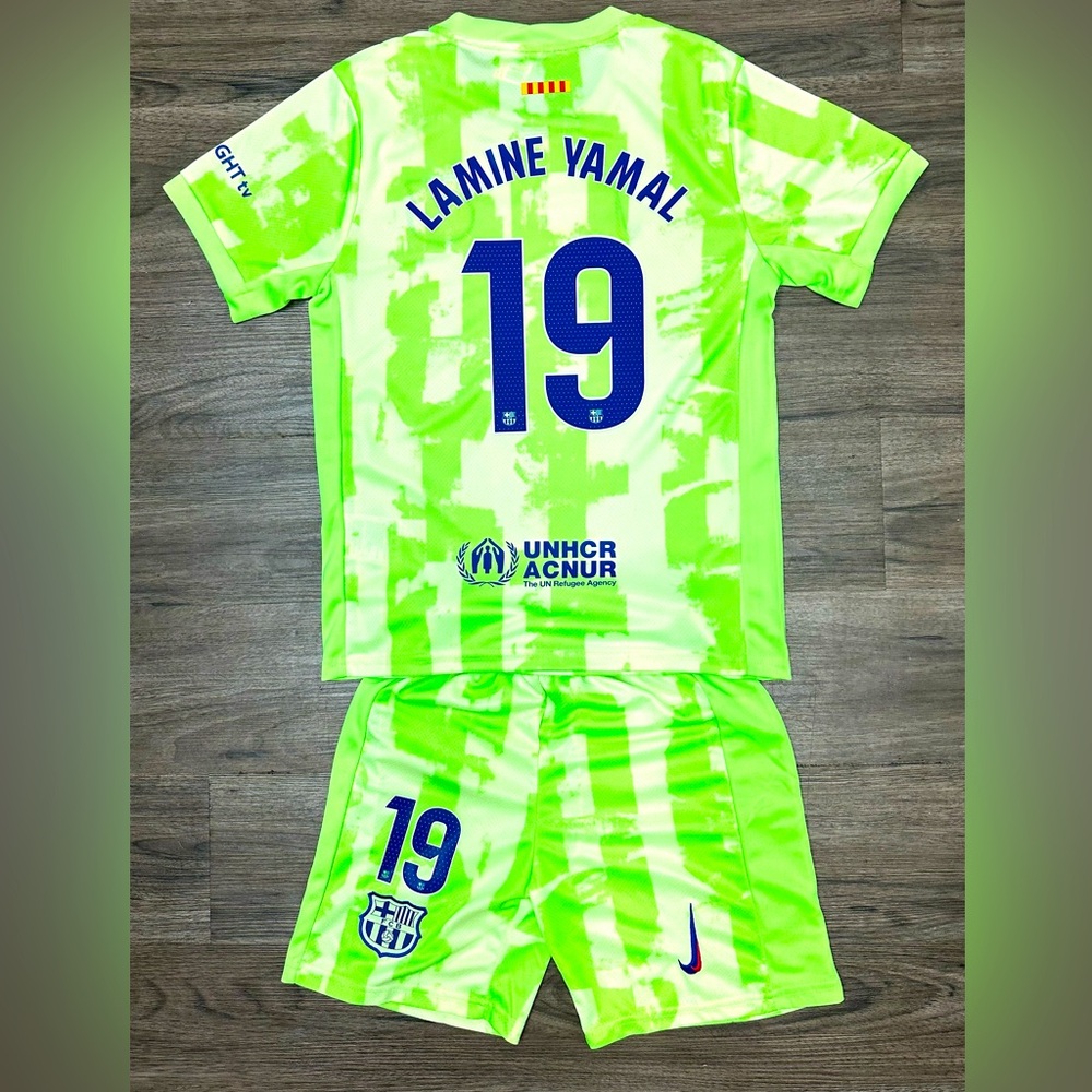 Lamine Yamal Youth Nike Soccer Jersey Kids and Toddlers Kit Jersey + Shorts Set